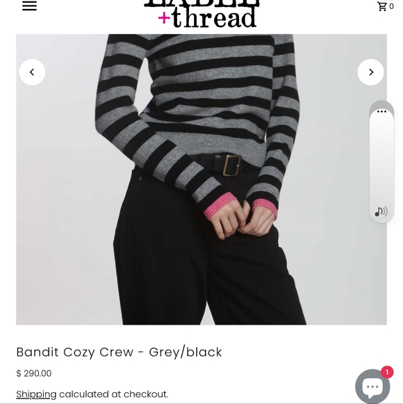 Striped V-Neck Sweater - Gray and Green - Picture 14 of 15